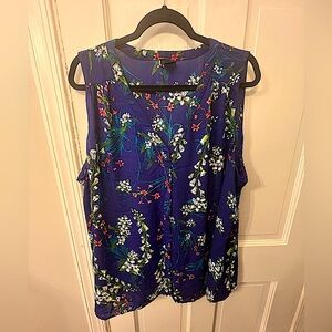 Worthington sleeveless button up floral top - size 3x